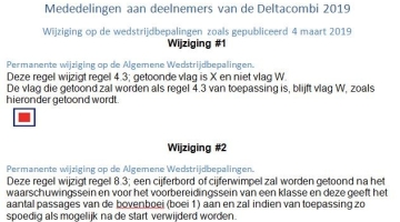 Mededelingen aan deelnemers van de Deltacombi 2019